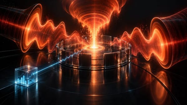 Abstract visualization of loud opinions overpowering quiet data in a meeting.